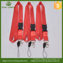 Lovecolour new design cheap red polyester plain lanyards for promotion